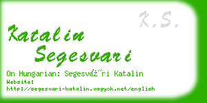 katalin segesvari business card